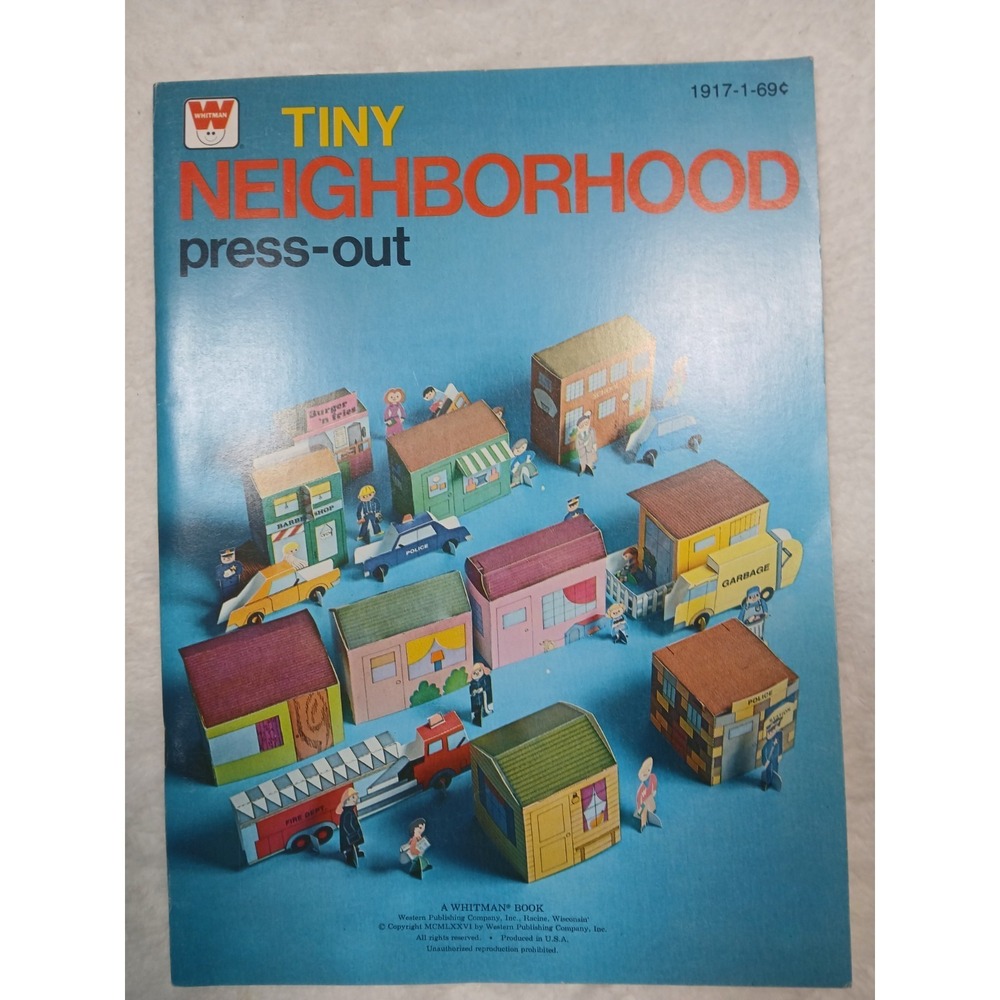 VTG 1976 Whitman Tiny‎ Neighborhood Press-Out Book #1917 Unused Punch Out Set